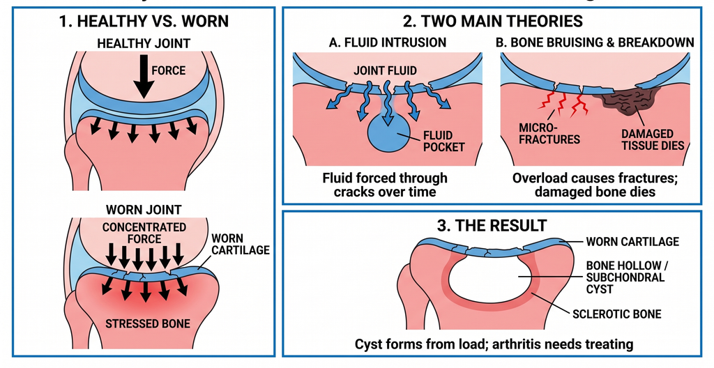 Subchondral Cyst, Why The Bone Hollows Out Under Worn Cartilage
